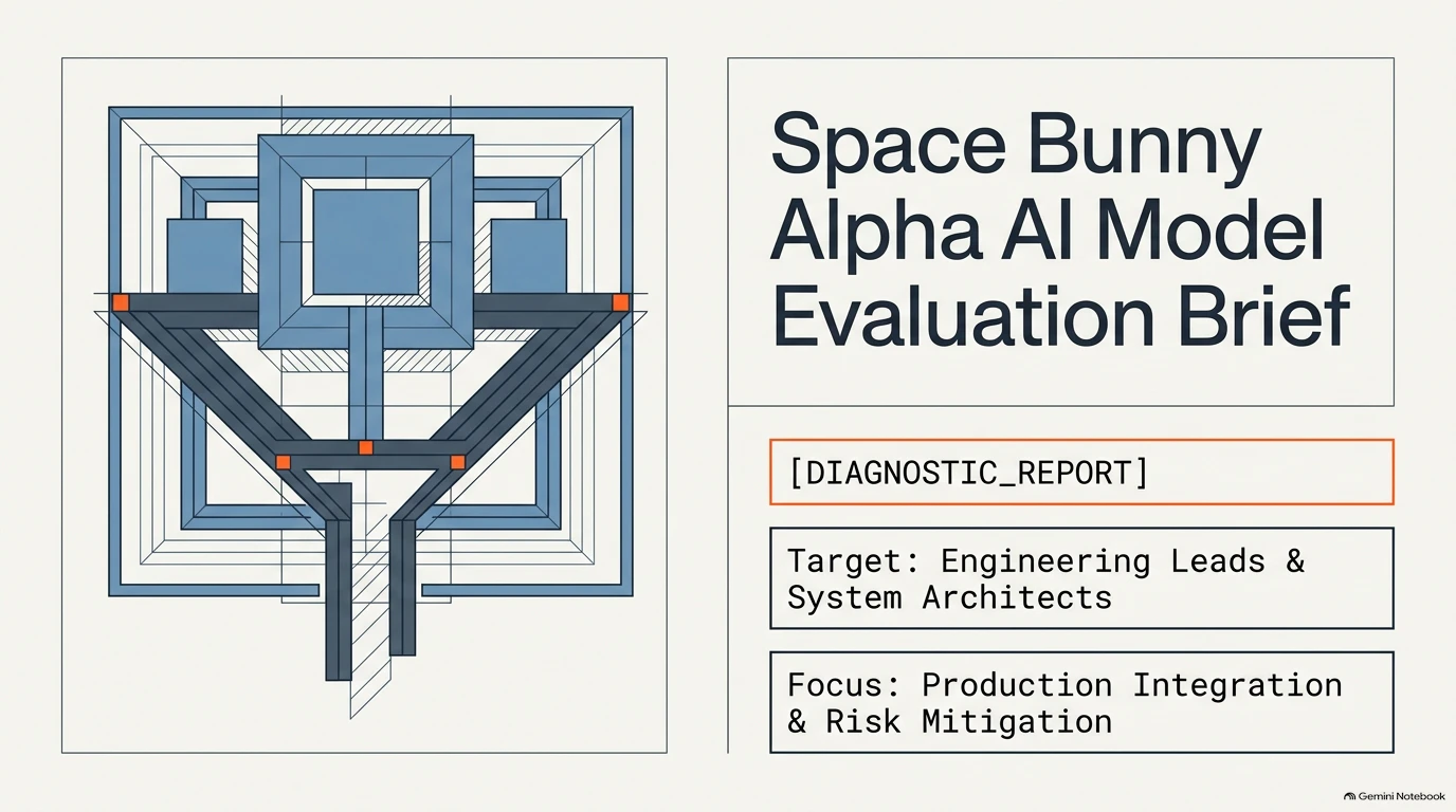 Title slide for the Space Bunny Alpha AI Model Evaluation Brief targeted at Engineering Leads & System Architects.