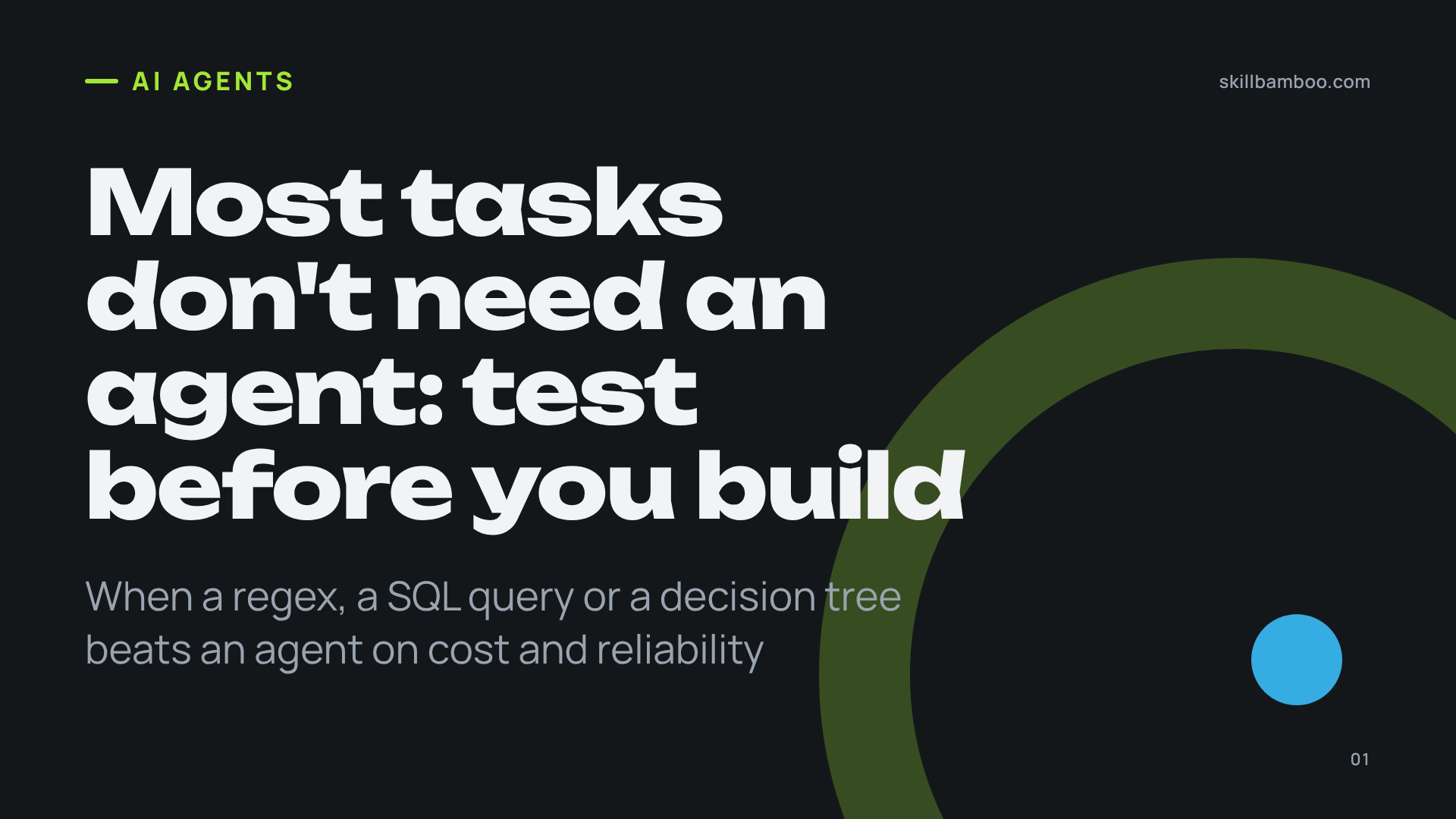 What an AI agent is and a simple test for whether your task needs one.